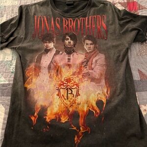 Jonas Brothers Flame Graphic Tee - Charcoal